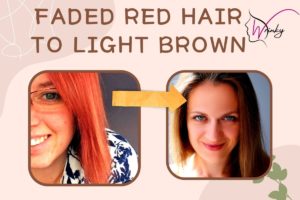 Faded red hair to light brown